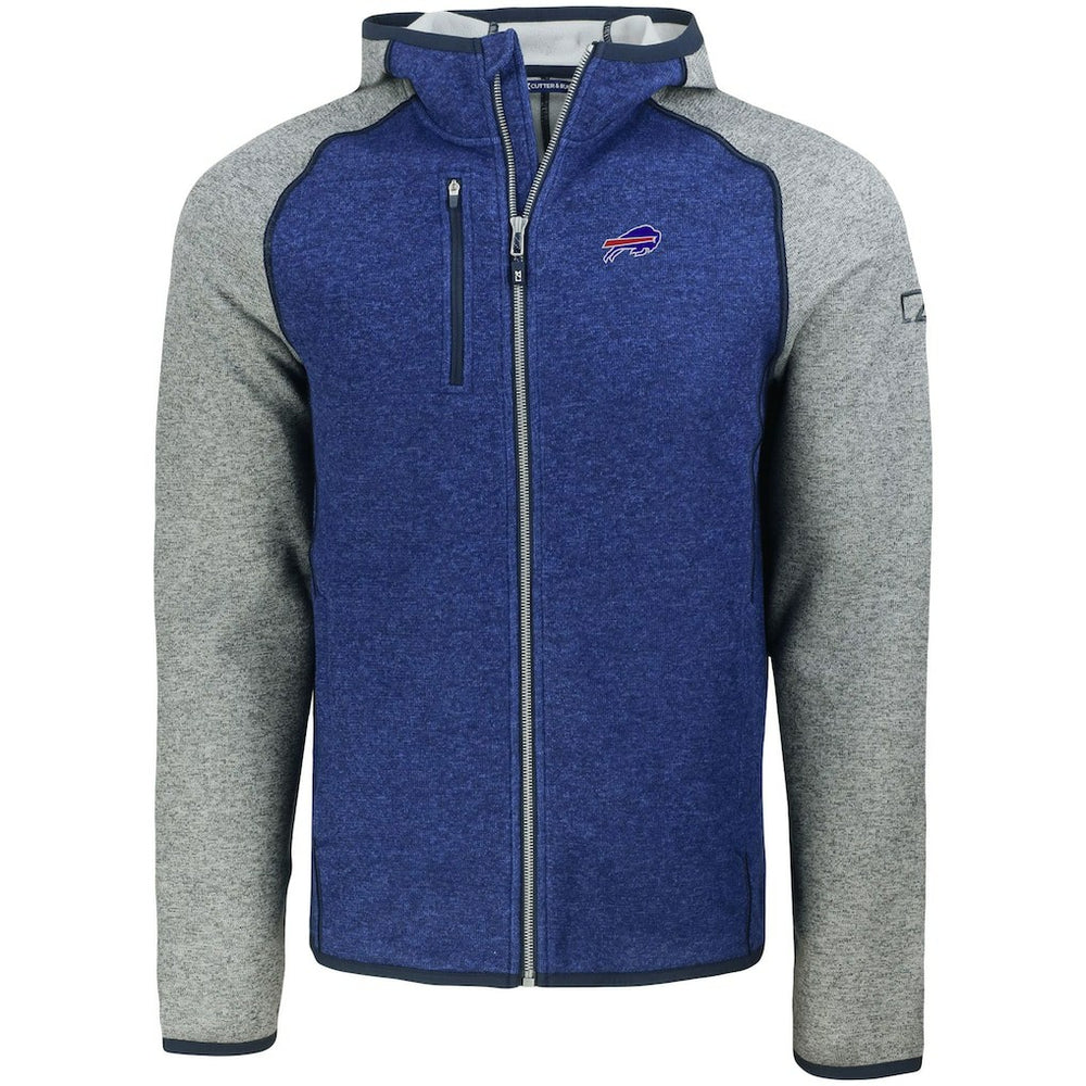 Buffalo Bills Cutter & Buck Mainsail Full-Zip Hooded Jacket Heather Royal - NFL
