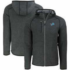 Detroit Lions Cutter & Buck Mainsail Full-Zip Hooded Jacket Heather Charcoal - NFL