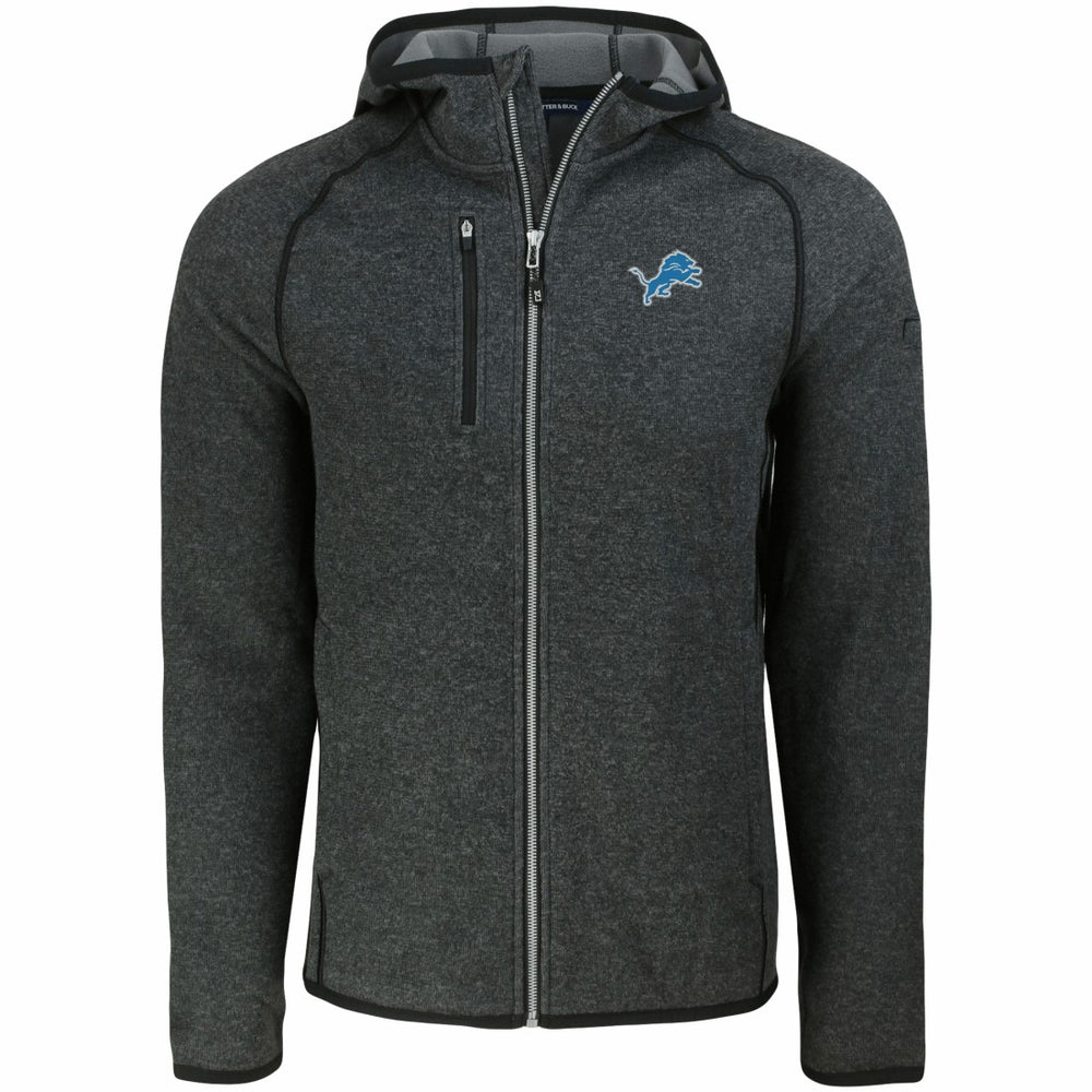 Detroit Lions Cutter & Buck Mainsail Full-Zip Hooded Jacket Heather Charcoal - NFL