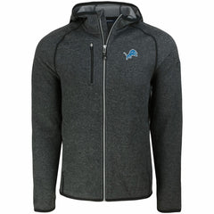 Detroit Lions Cutter & Buck Mainsail Full-Zip Hooded Jacket Heather Charcoal - NFL