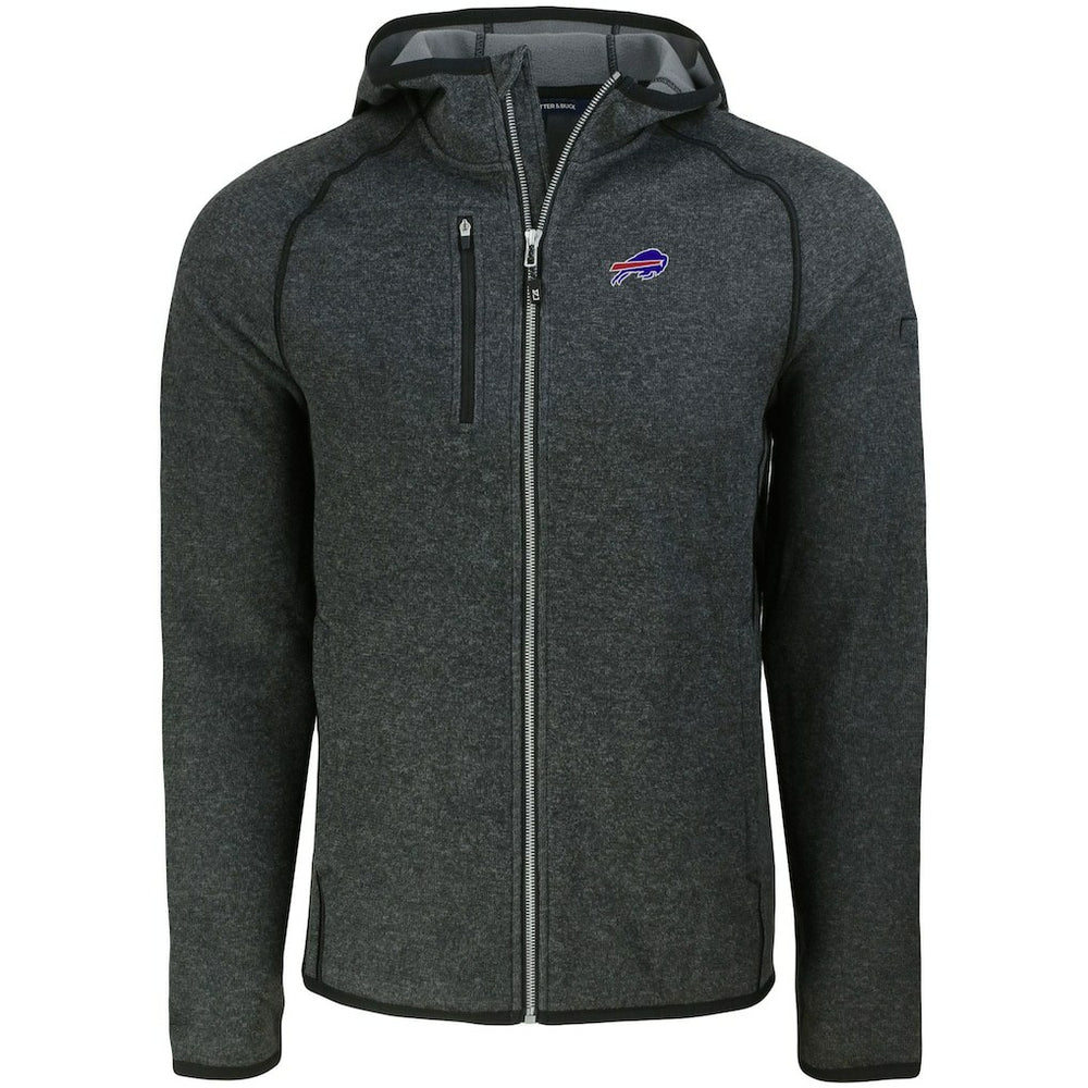 Buffalo Bills Cutter & Buck Mainsail Full-Zip Hooded Jacket Heather Charcoal - NFL