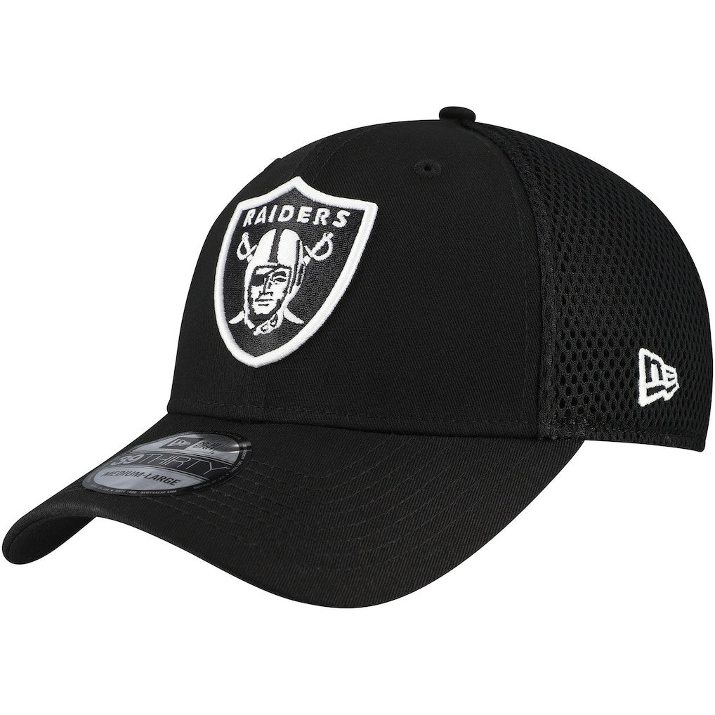 New Era Las Vegas Raiders Black Main Neo 39THIRTY Flex Hat - NFL