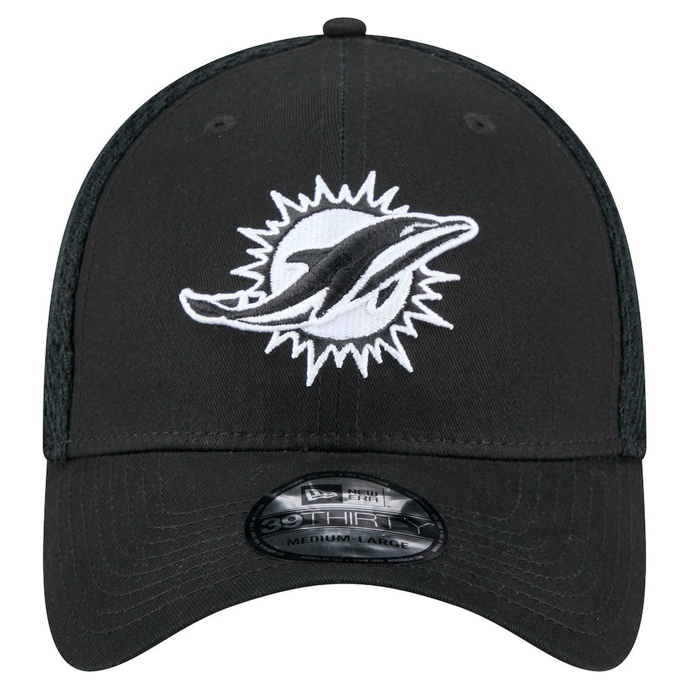 New Era Miami Dolphins Black Main Neo 39THIRTY Flex Hat - NFL