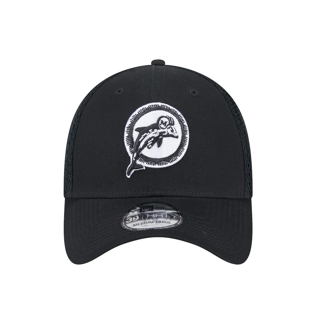 New Era Miami Dolphins Black Main Neo 39THIRTY Flex Hat - NFL
