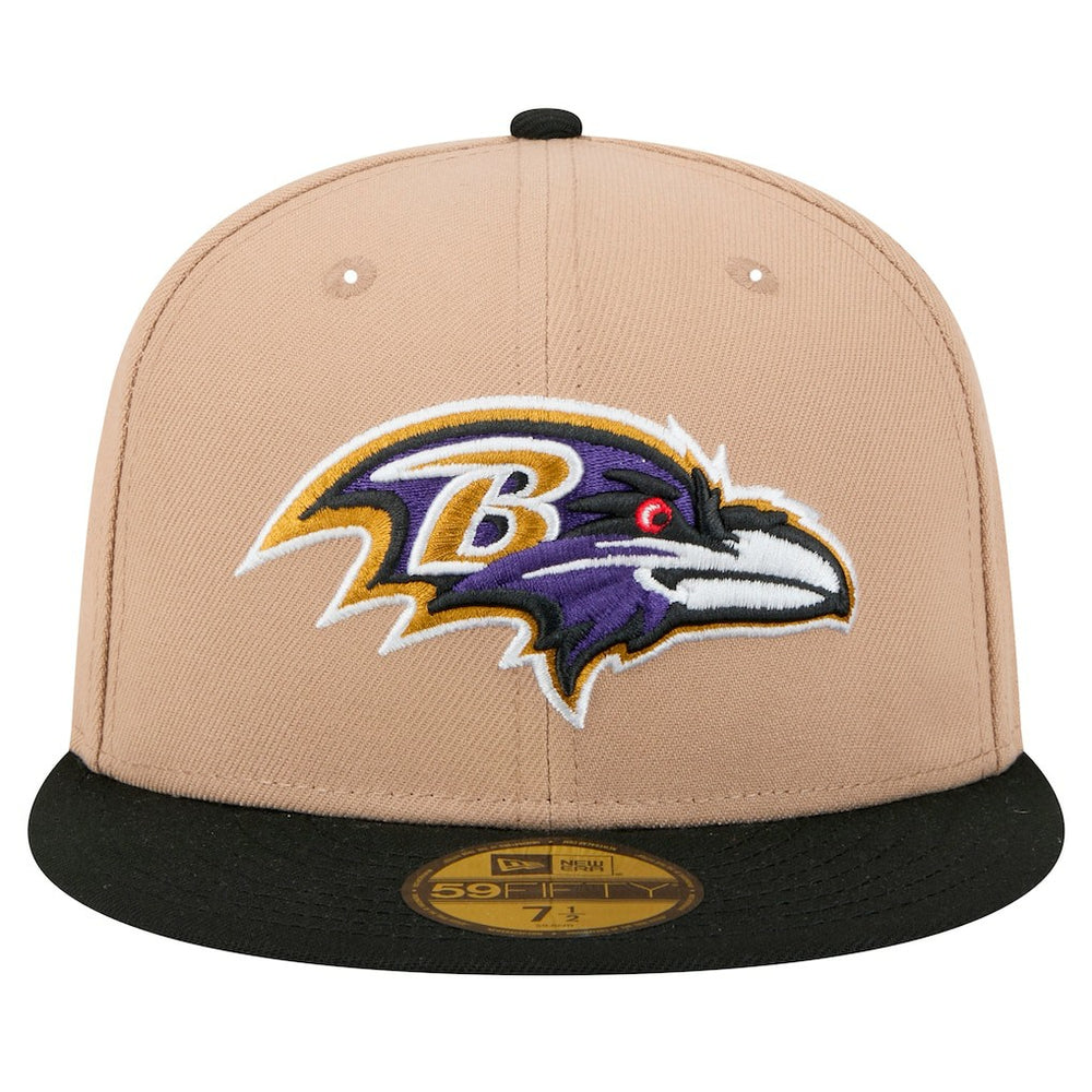 Baltimore Ravens New Era Logo Main 59FIFTY Fitted Hat Tan - NFL