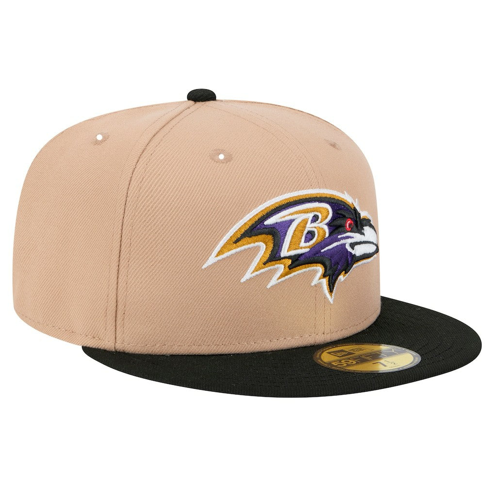 Baltimore Ravens New Era Logo Main 59FIFTY Fitted Hat Tan - NFL