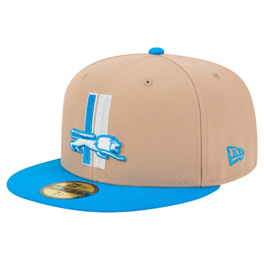 Detroit Lions New Era Throwback Logo Main 59FIFTY Fitted Hat Tan - NFL