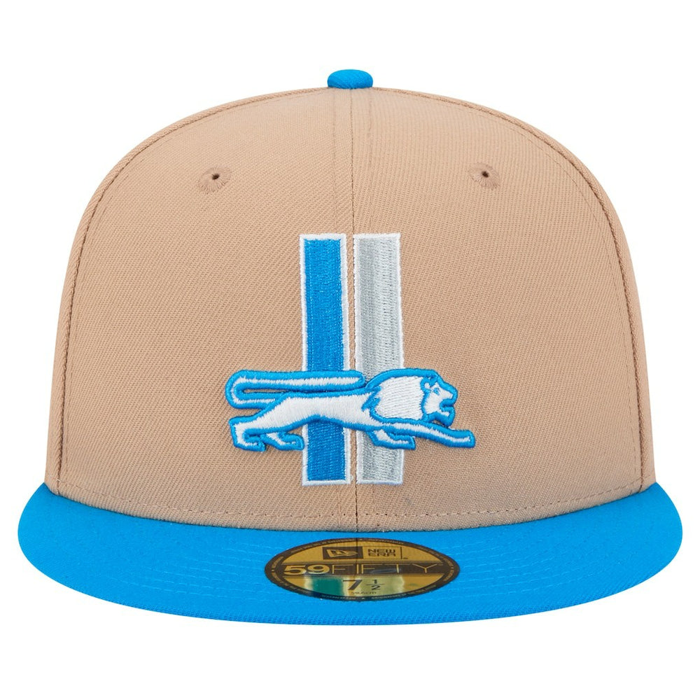 Detroit Lions New Era Throwback Logo Main 59FIFTY Fitted Hat Tan - NFL