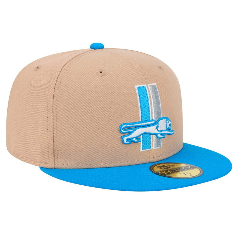 Detroit Lions New Era Throwback Logo Main 59FIFTY Fitted Hat Tan - NFL