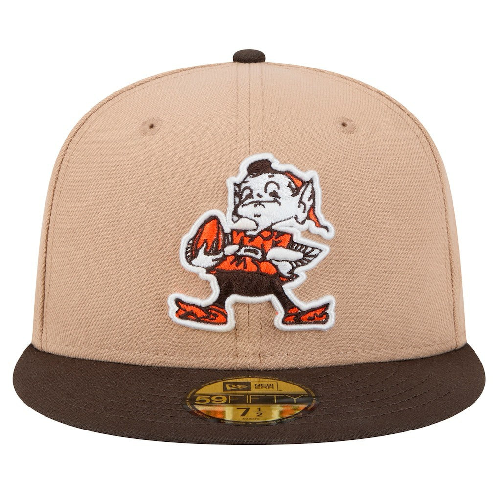 Cleveland Browns New Era Throwback Logo Main 59FIFTY Fitted Hat Tan - NFL