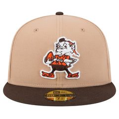 Cleveland Browns New Era Throwback Logo Main 59FIFTY Fitted Hat Tan - NFL