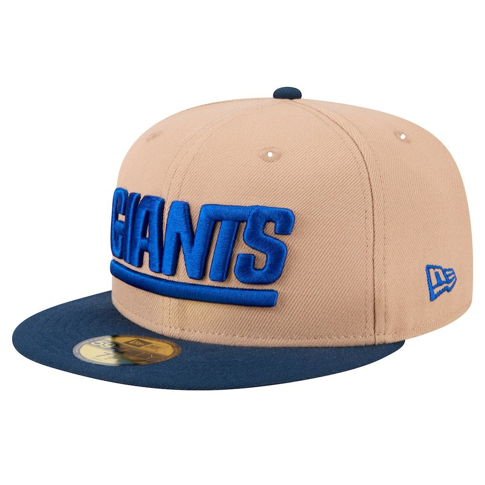New York Giants New Era Wordmark Logo Main 59FIFTY Fitted Hat Tan - NFL