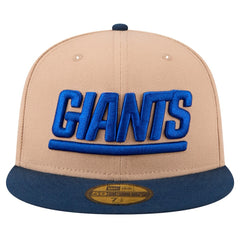 New York Giants New Era Wordmark Logo Main 59FIFTY Fitted Hat Tan - NFL
