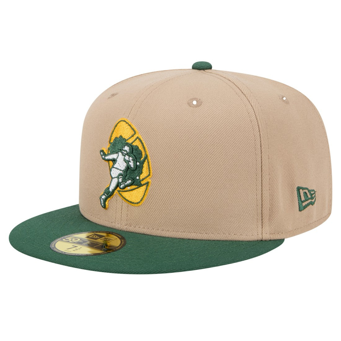 Green Bay Packers New Era Throwback Logo Main 59FIFTY Fitted Hat Tan - NFL