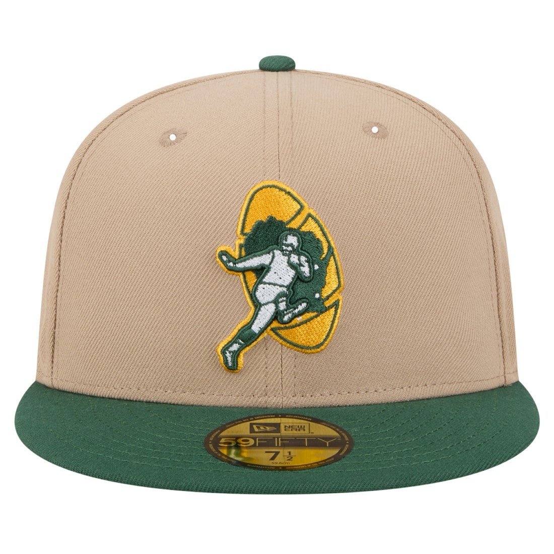 Green Bay Packers New Era Throwback Logo Main 59FIFTY Fitted Hat Tan - NFL