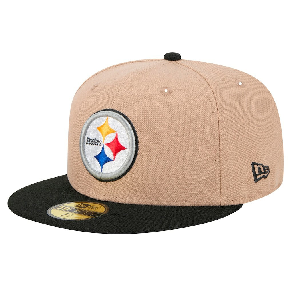 Pittsburgh Steelers New Era Logo Main 59FIFTY Fitted Hat Tan - NFL