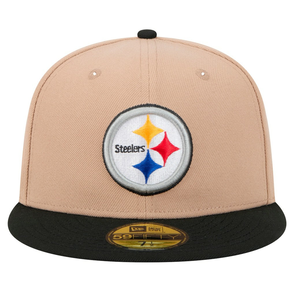 Pittsburgh Steelers New Era Logo Main 59FIFTY Fitted Hat Tan - NFL