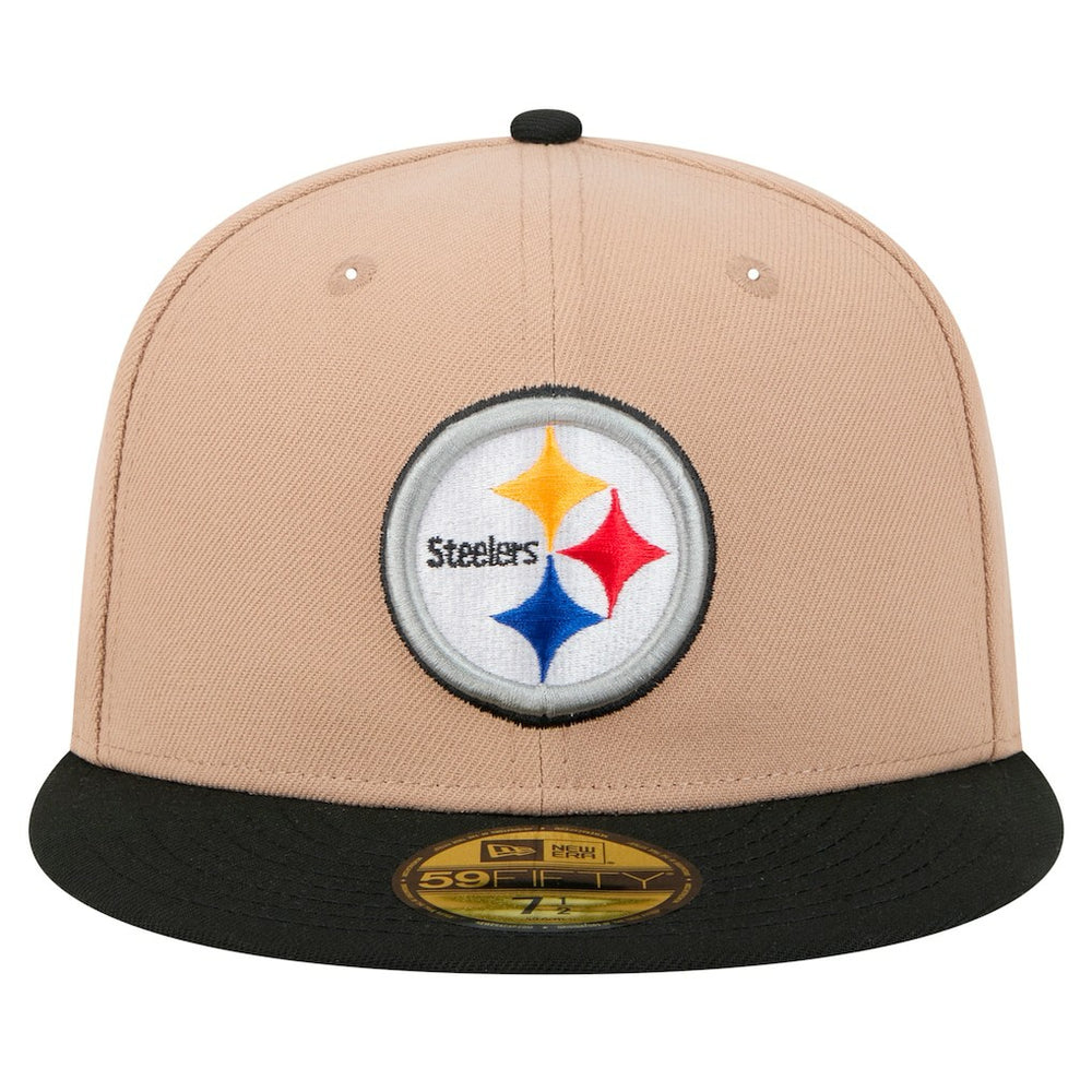 Pittsburgh Steelers New Era Logo Main 59FIFTY Fitted Hat Tan - NFL