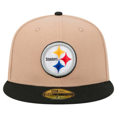 Pittsburgh Steelers New Era Logo Main 59FIFTY Fitted Hat Tan - NFL