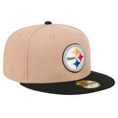 Pittsburgh Steelers New Era Logo Main 59FIFTY Fitted Hat Tan - NFL
