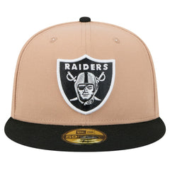Las Vegas Raiders New Era Logo Main 59FIFTY Fitted Hat Tan - NFL
