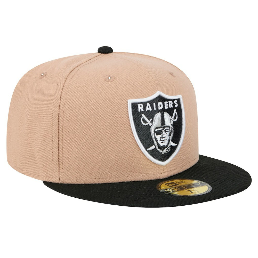 Las Vegas Raiders New Era Logo Main 59FIFTY Fitted Hat Tan - NFL