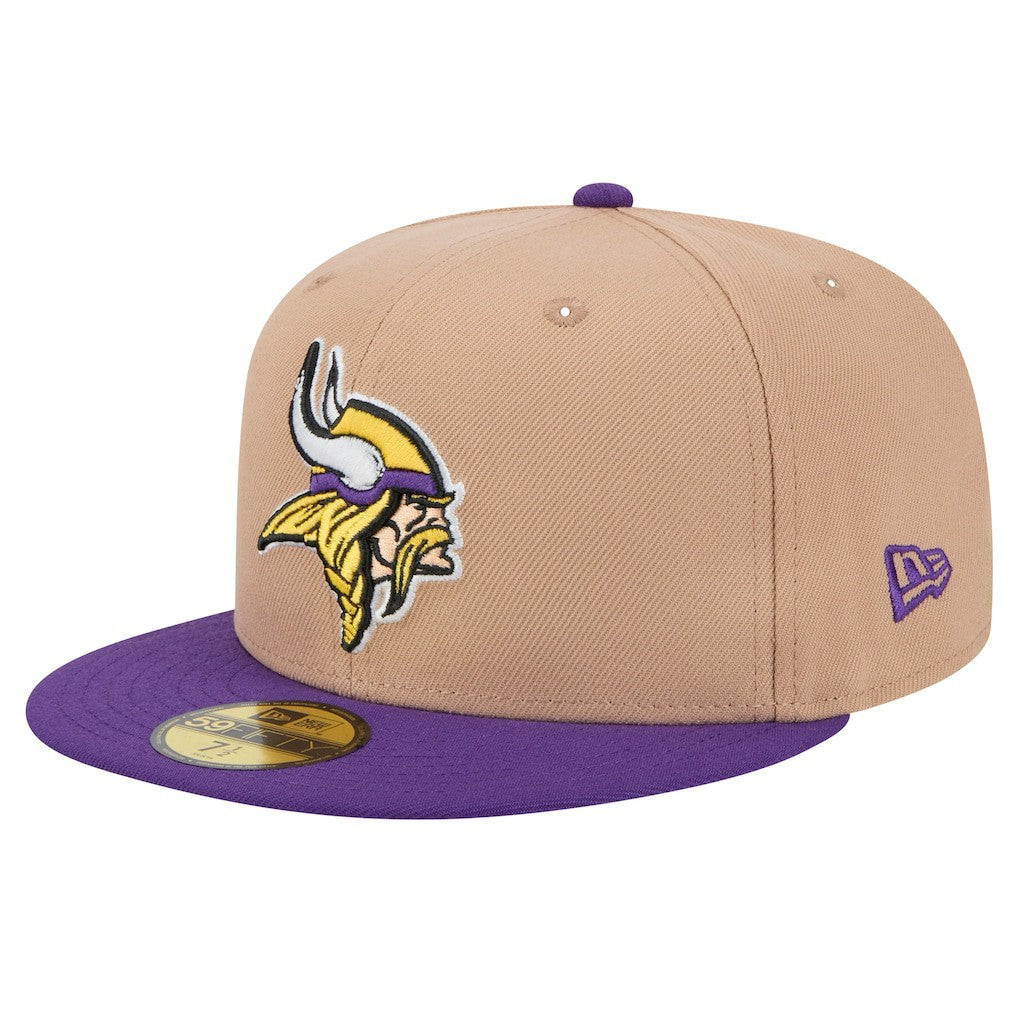 Minnesota Vikings New Era Logo Main 59FIFTY Fitted Hat Tan - NFL