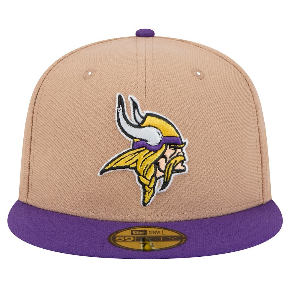 Minnesota Vikings New Era Logo Main 59FIFTY Fitted Hat Tan - NFL