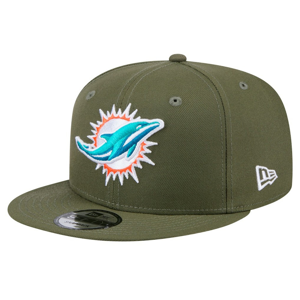 Miami Dolphins New Era Main 9FIFTY Snapback Hat Olive - NFL
