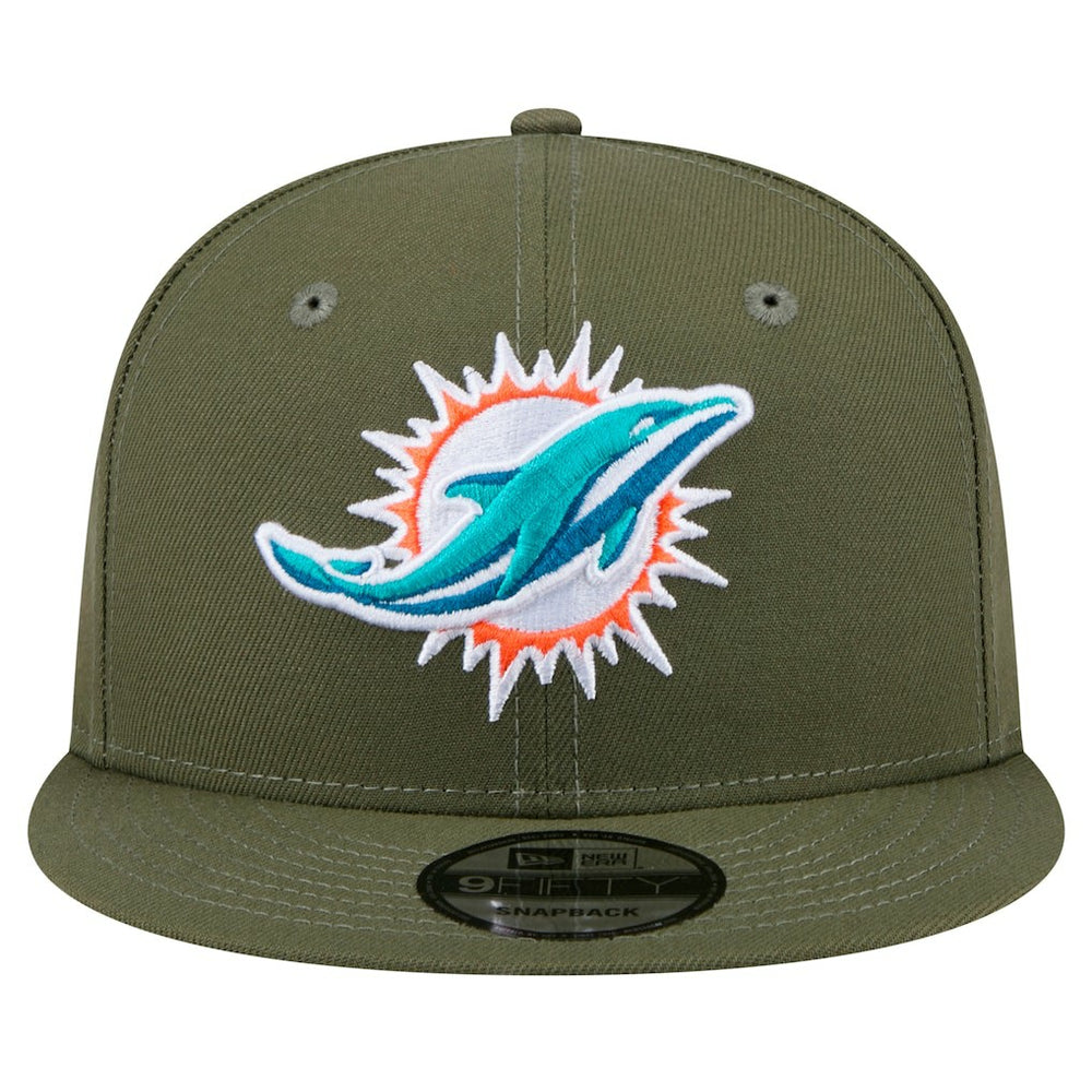 Miami Dolphins New Era Main 9FIFTY Snapback Hat Olive - NFL
