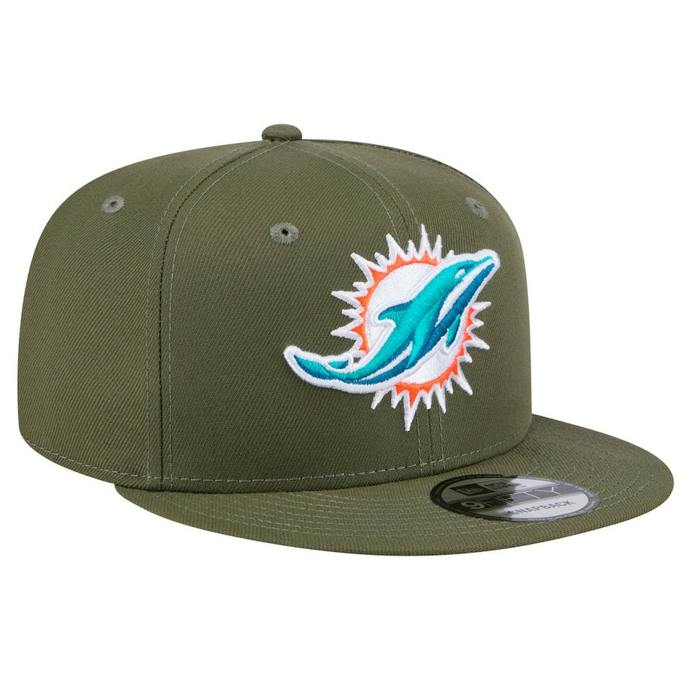 Miami Dolphins New Era Main 9FIFTY Snapback Hat Olive - NFL