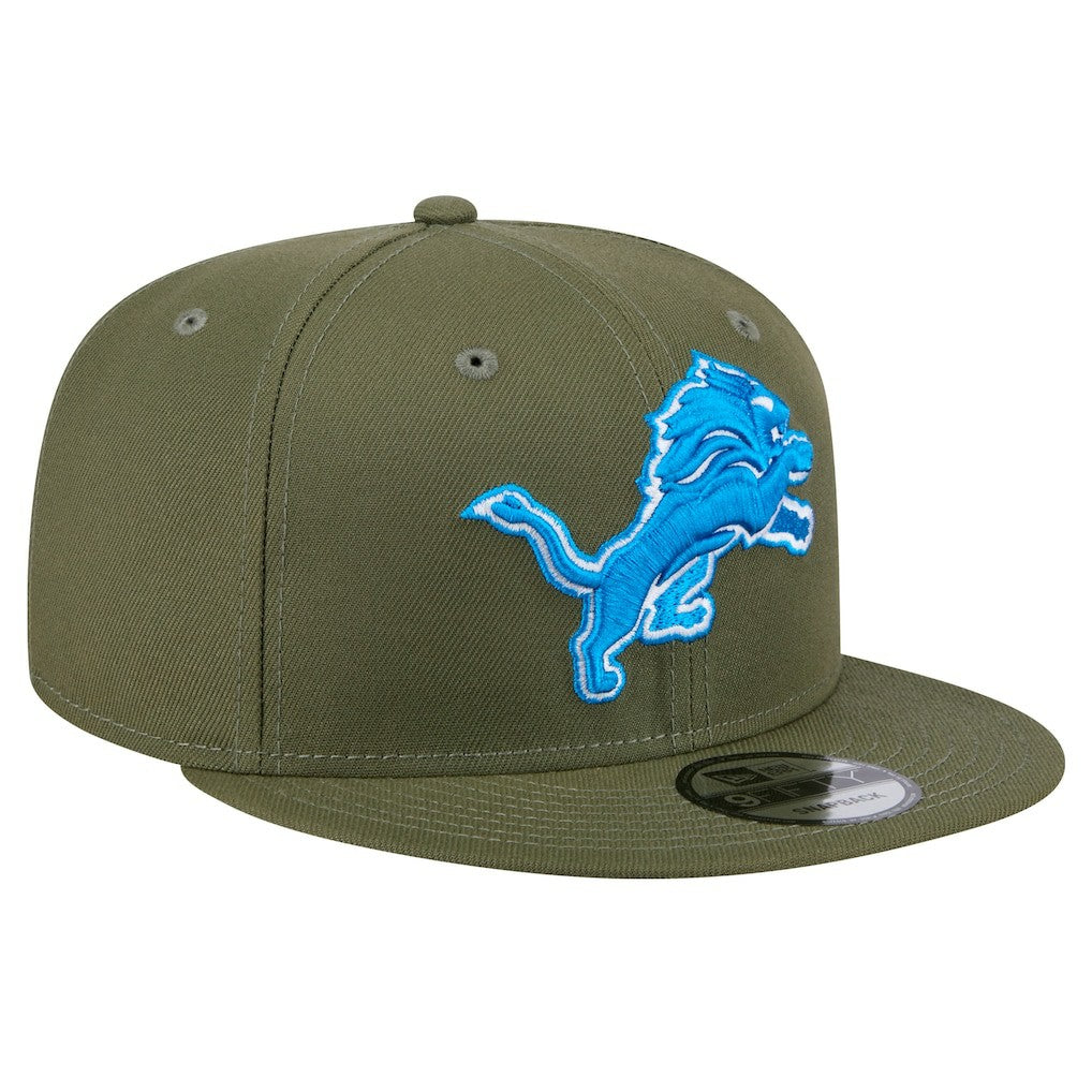 Detroit Lions New Era Main 9FIFTY Snapback Hat Olive - NFL