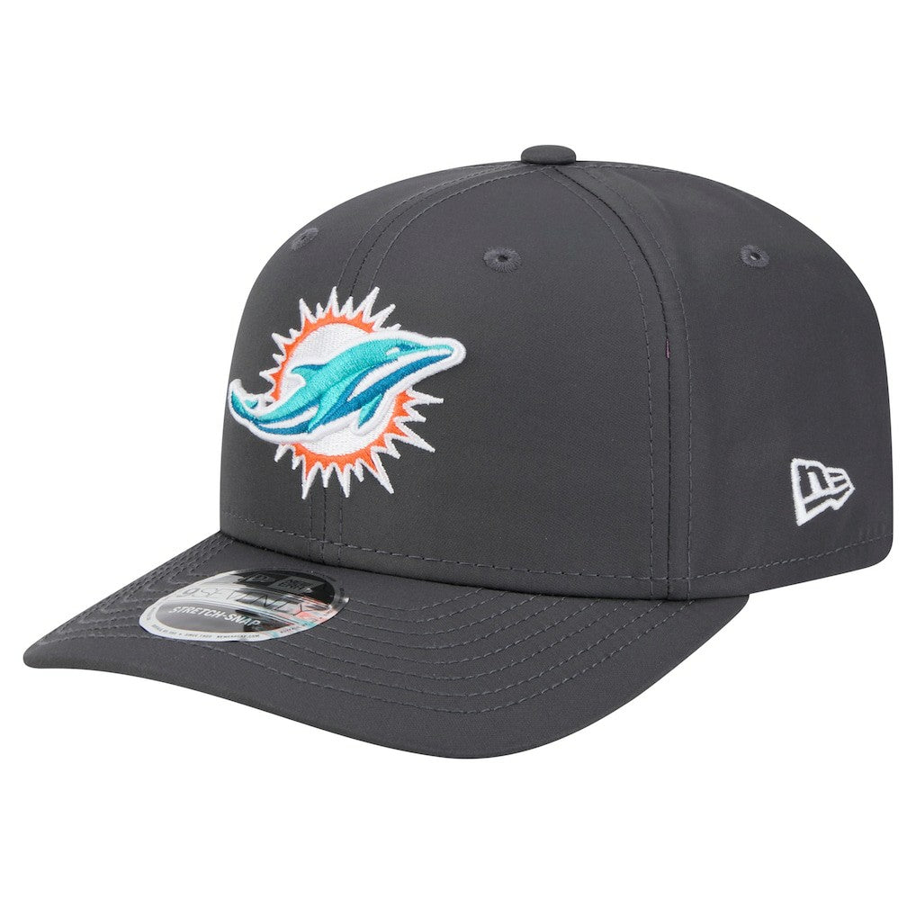 Miami Dolphins New Era Main 9SEVENTY Stretch-Snap Hat Graphite - NFL