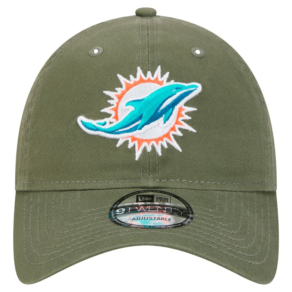 Miami Dolphins New Era Main 9TWENTY Adjustable Hat Olive - NFL