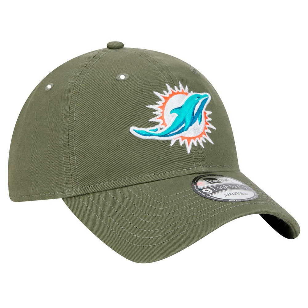 Miami Dolphins New Era Main 9TWENTY Adjustable Hat Olive - NFL