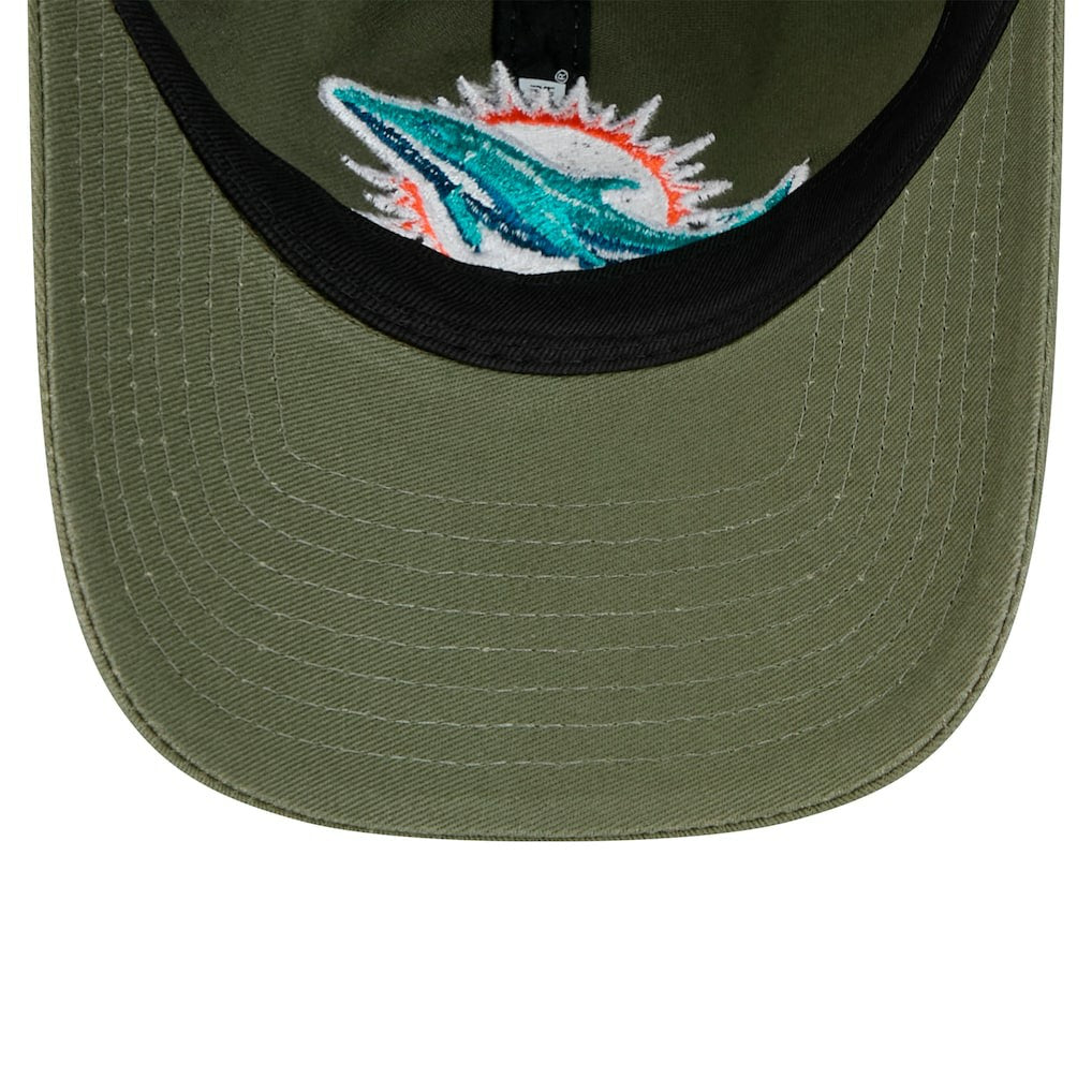 Miami Dolphins New Era Main 9TWENTY Adjustable Hat Olive - NFL