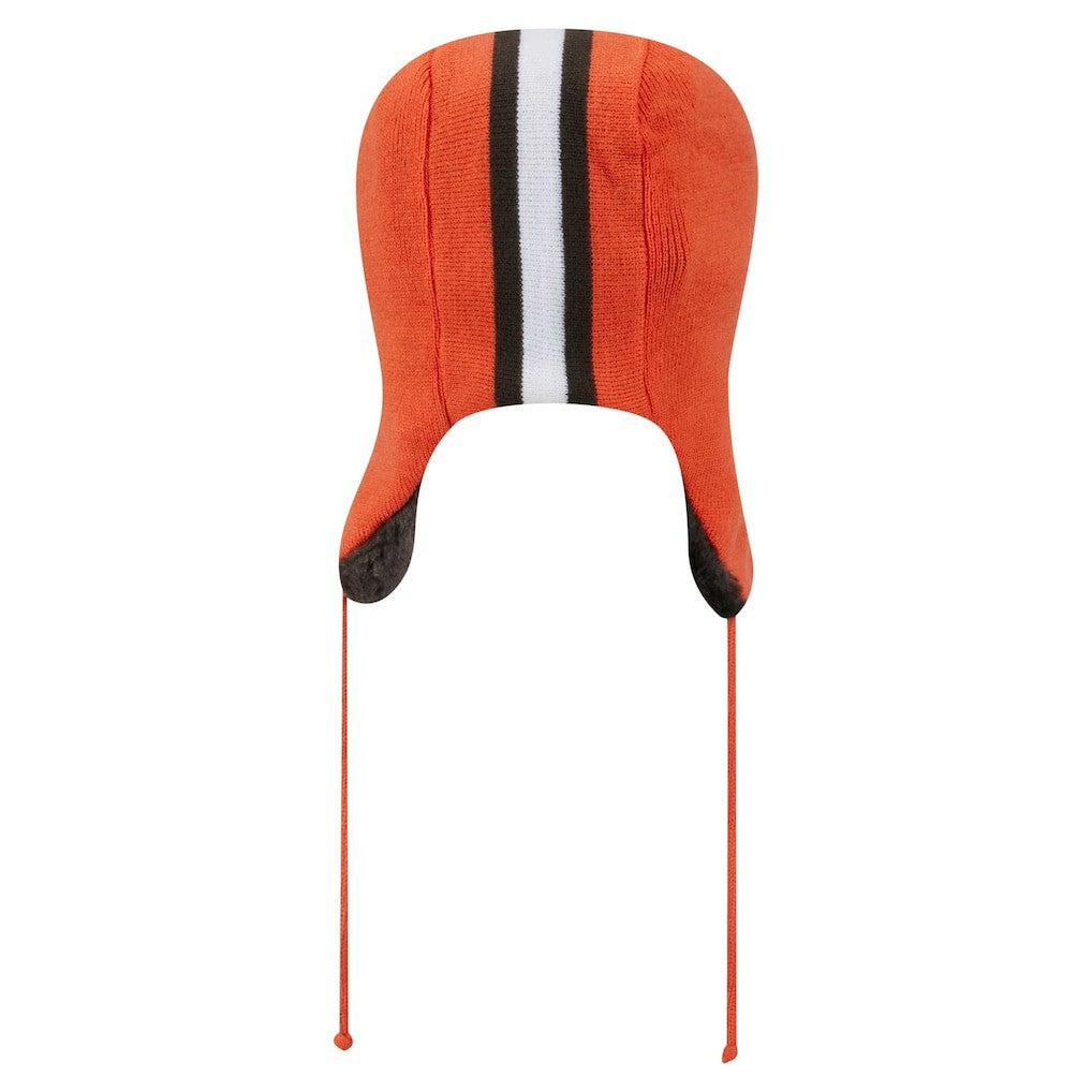 Cleveland Browns New Era Helmet Head Trapper Knit Hat Orange - NFL