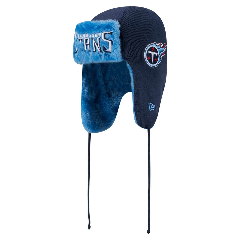 Tennessee Titans New Era Helmet Head Trapper Knit Hat Navy - NFL