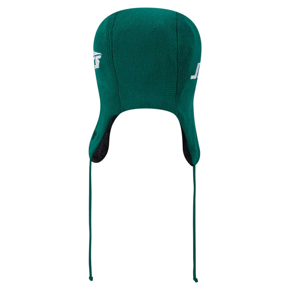 New York Jets New Era Helmet Head Trapper Knit Hat Green - NFL
