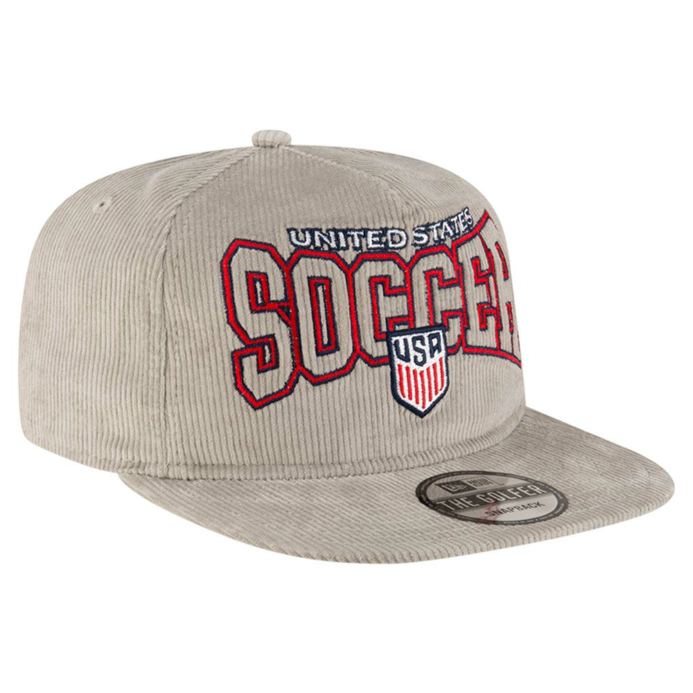 New Era USMNT New Era Corduroy Golfer Adjustable Hat - Gray