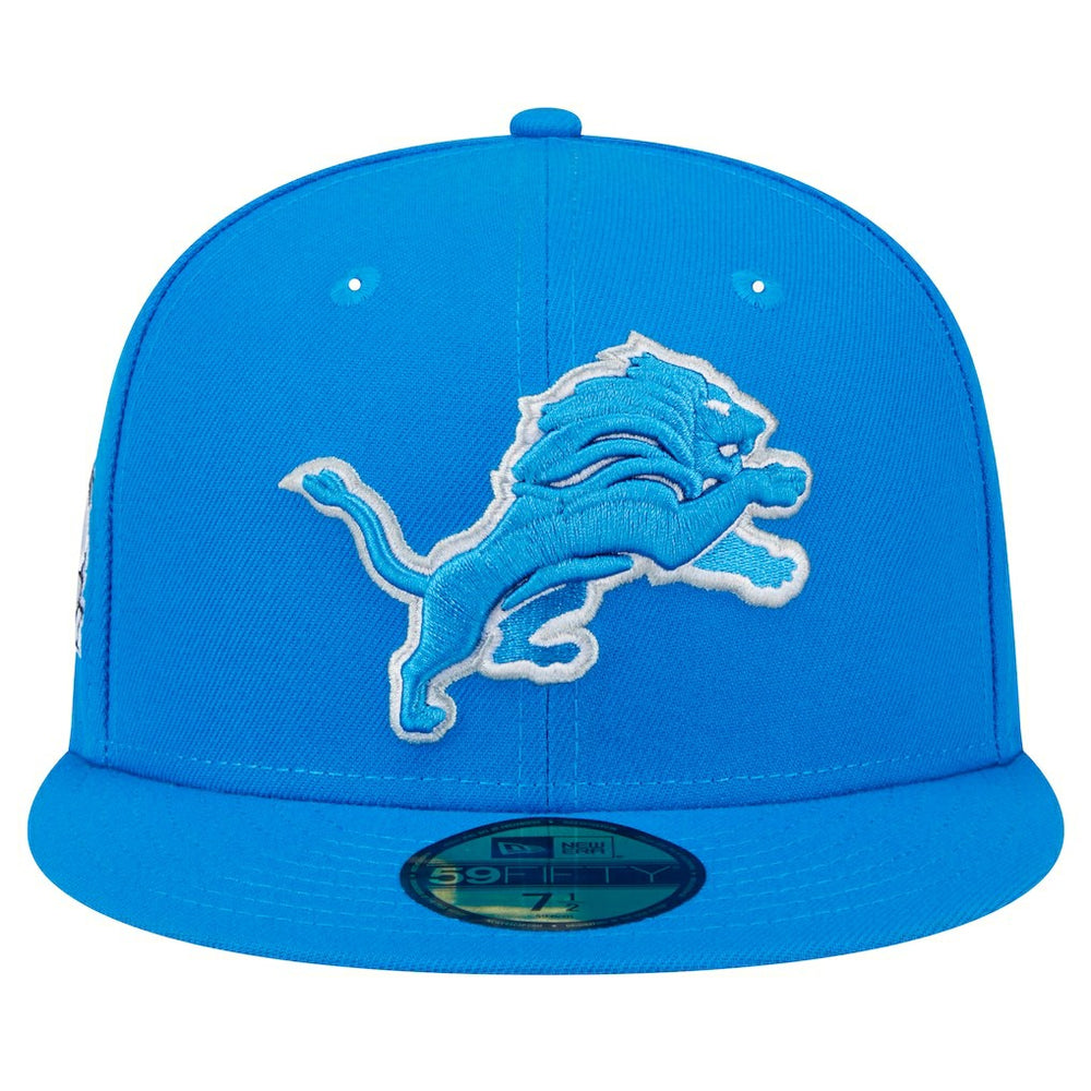 Detroit Lions New Era Main Side Patch 59FIFTY Fitted Hat Blue - NFL