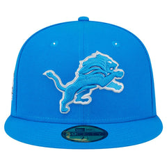 Detroit Lions New Era Main Side Patch 59FIFTY Fitted Hat Blue - NFL