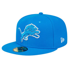 Detroit Lions New Era Main Side Patch 59FIFTY Fitted Hat Blue - NFL