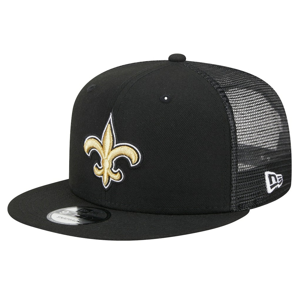 New Orleans Saints New Era Main Trucker 9FIFTY Snapback Hat Black - NFL