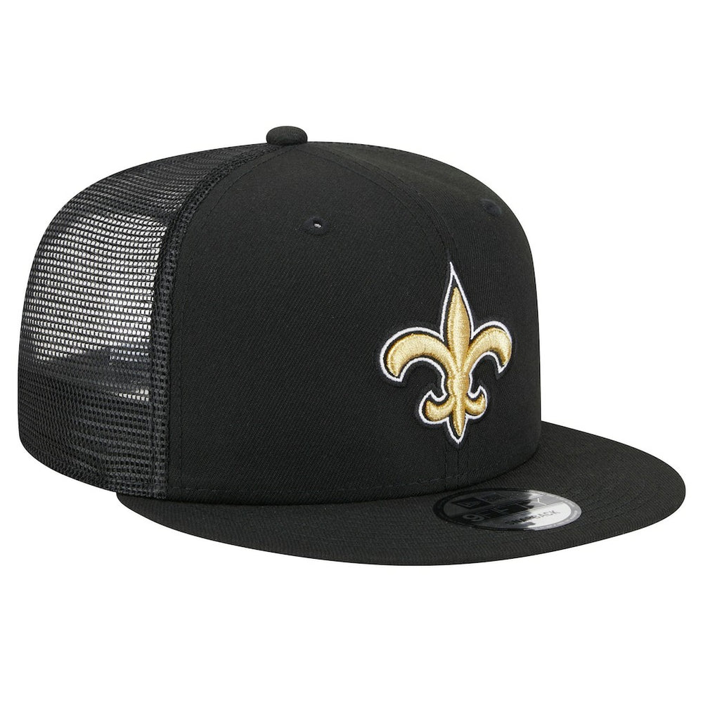 New Orleans Saints New Era Main Trucker 9FIFTY Snapback Hat Black - NFL