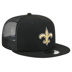 New Orleans Saints New Era Main Trucker 9FIFTY Snapback Hat Black - NFL