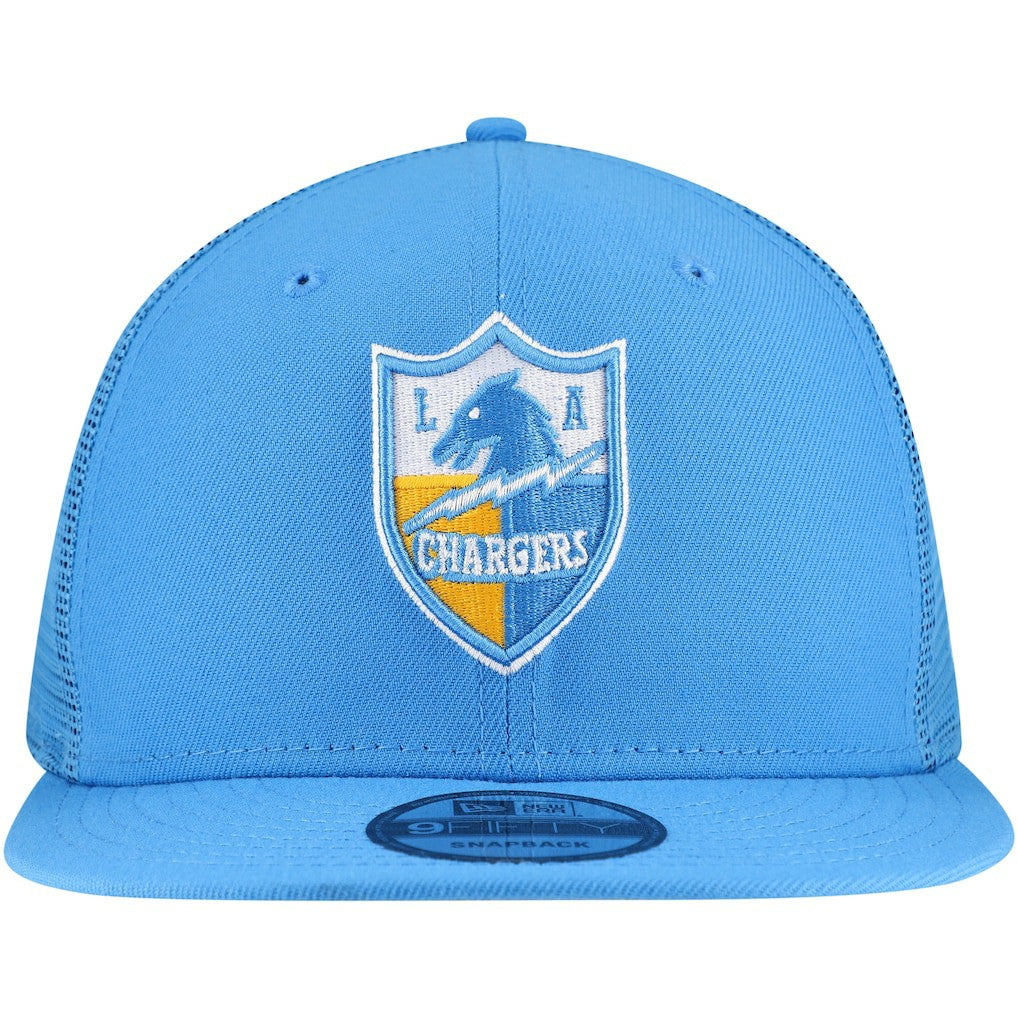 Los Angeles Chargers New Era Throwback Main Trucker 9FIFTY Snapback Hat Powder Blue - NFL