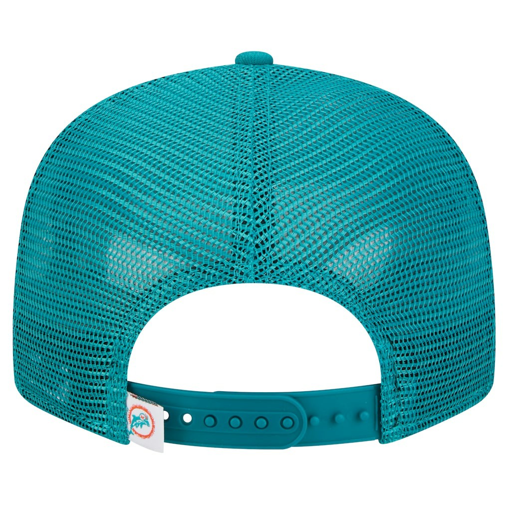 Miami Dolphins New Era Throwback Main Trucker 9FIFTY Snapback Hat Aqua - NFL