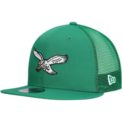 Philadelphia Eagles New Era Throwback Main Trucker 9FIFTY Snapback Hat Kelly Green - NFL