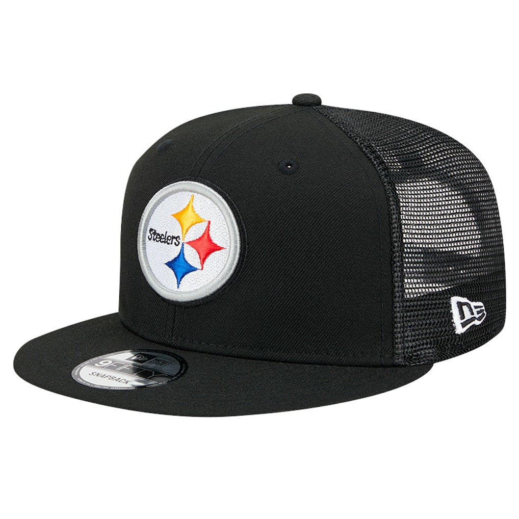 Pittsburgh Steelers New Era Main Trucker 9FIFTY Snapback Hat Black - NFL